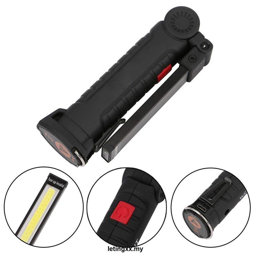 Đèn Pin Led Cob 5 Chế Độ Sạc Usb Thiết Kế Từ Tính Chống Thấm Nước 2 Kích Thước