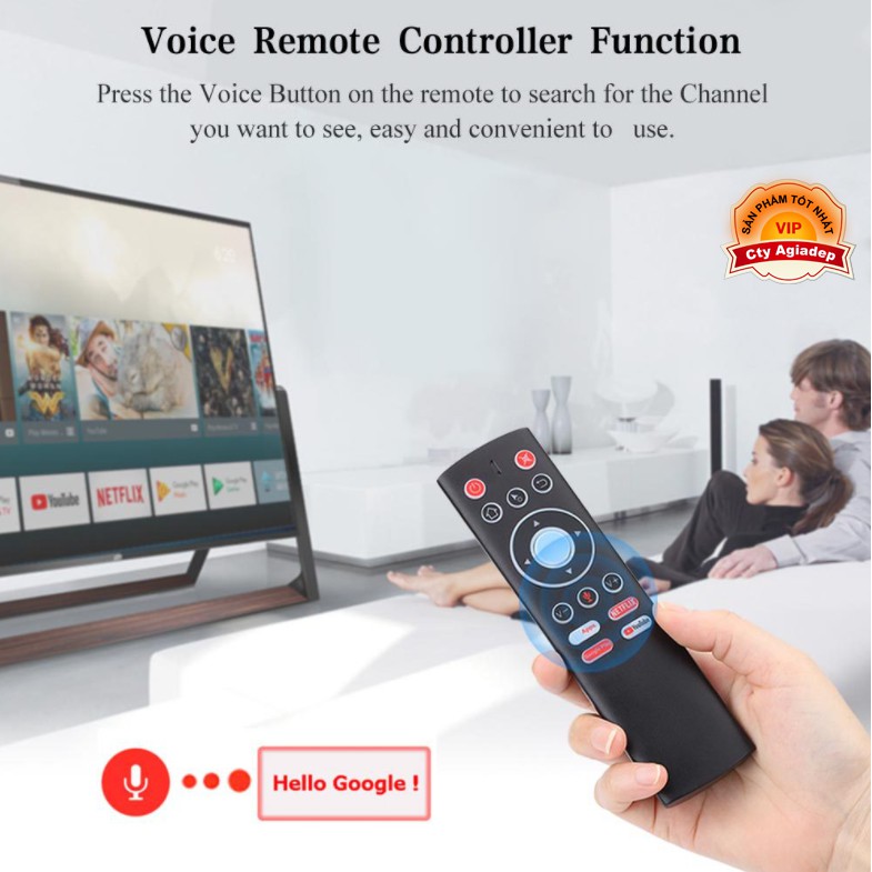 Chuột bay voice nhận dạng giọng nói Remote Tivibox SmartTV AGD T1