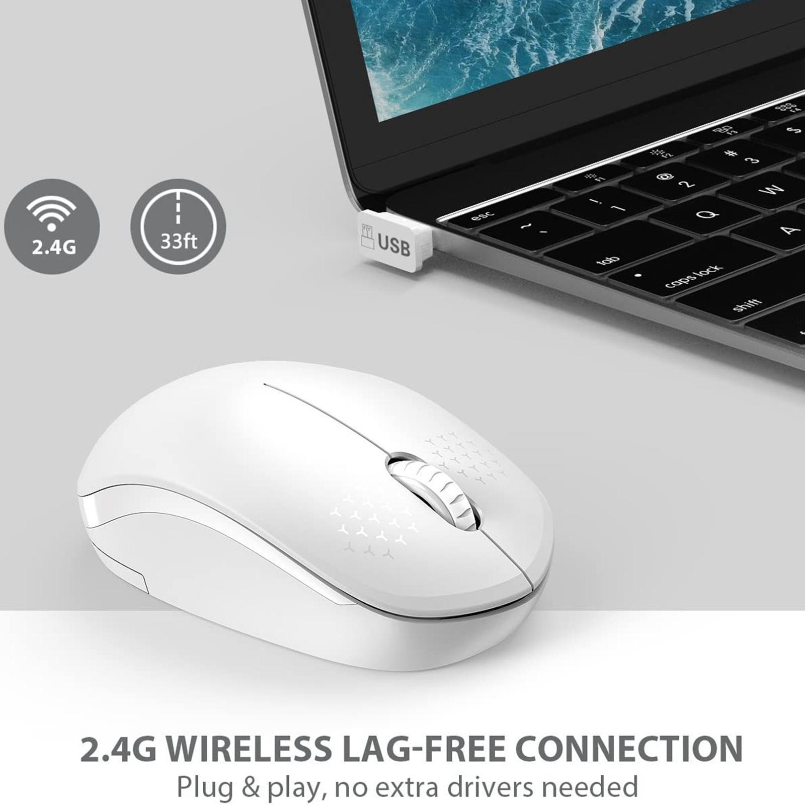 2.4G Wireless Mouse With USB Receiver For White Tablet PC