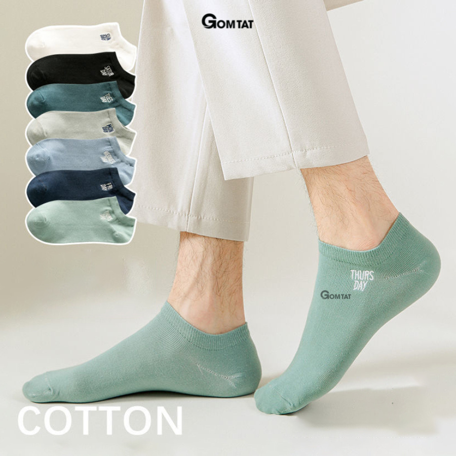 Set 7 đôi Vớ cổ ngắn nam chất liệu cotton cao cấp, tất nam cổ thấp 7 đôi sử dụng 7 ngày [mẫu nam 02] - VOTUAN-NAM02