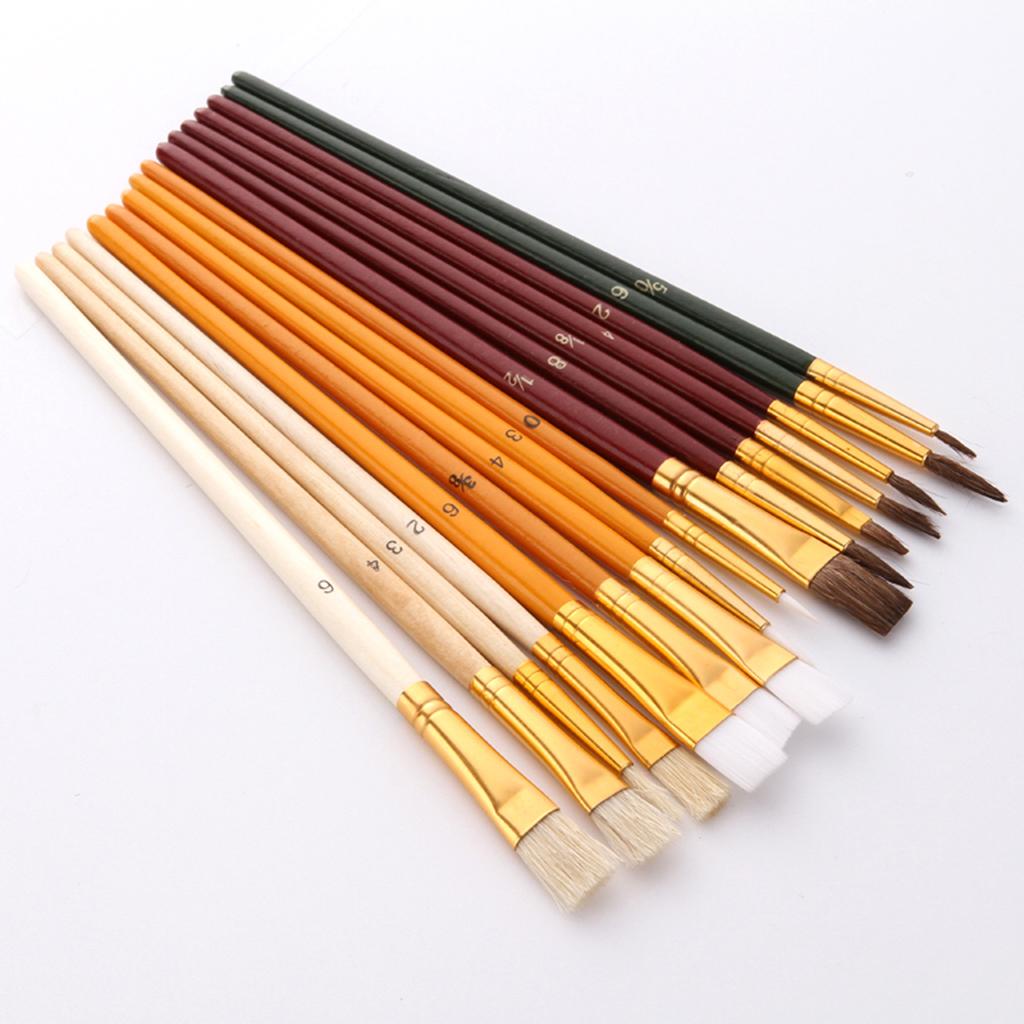 25 Artist Paint Brushes Set Foam Hair Brush Acrylic Oil Watercolour Painting