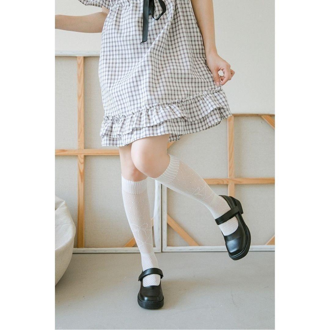 Tất, vớ bắp chân ren lưới hoa tiết thêu NƠ phong cách lolita cá tính, năng động cho nữ