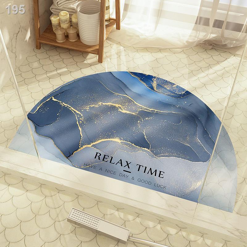 Tấm lót chân phòng tắm bằng tảo cát mềm thảm trải sàn lối vào nhà vệ sinh hình bán nguyệt chống trượt thấm nướ