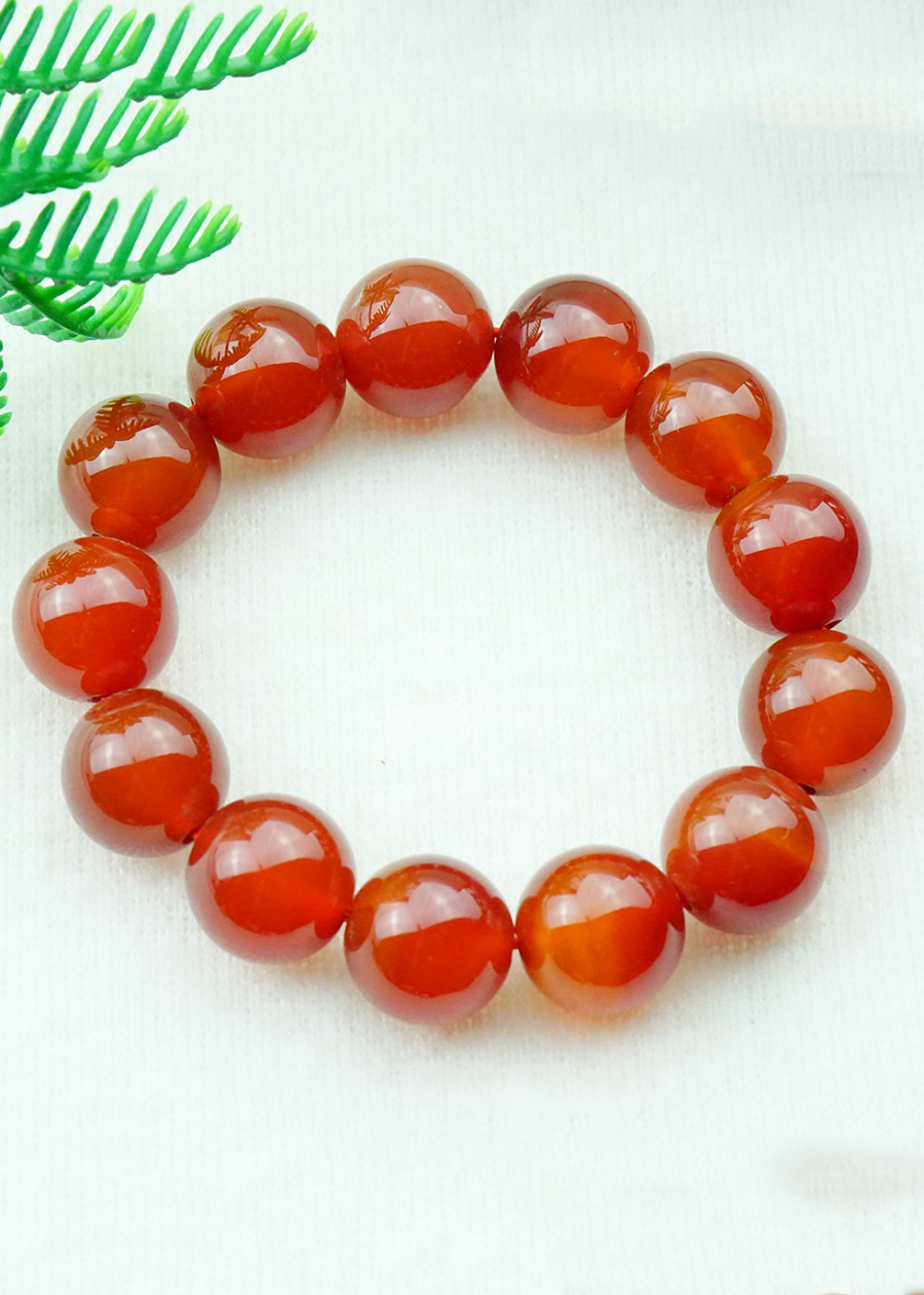 Vòng tay mã não đỏ tự nhiên 16 mm