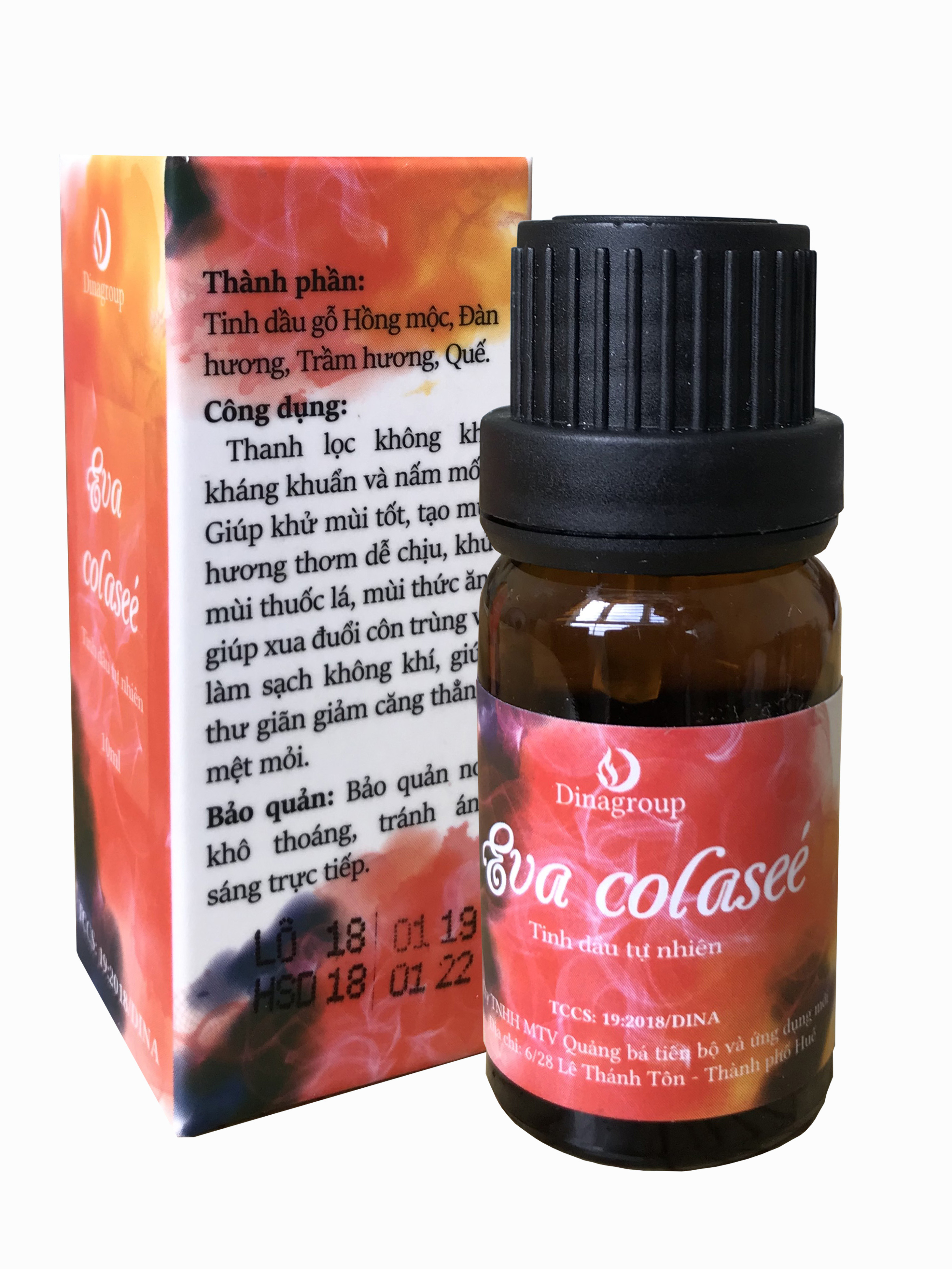 Tinh dầu Gỗ Eva Colasee thiên nhiên DINA - 10ml - chiết xuất gỗ Hồng mộc, Đàn hương, Trầm hương, Quế