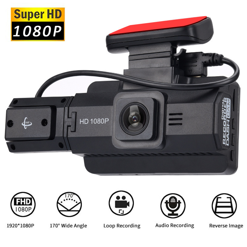 Camera hành trình ô tô Có hỗ trợ Vlog bên trong xe góc rộng 360 độ Vlog Camera Car FHD 1080