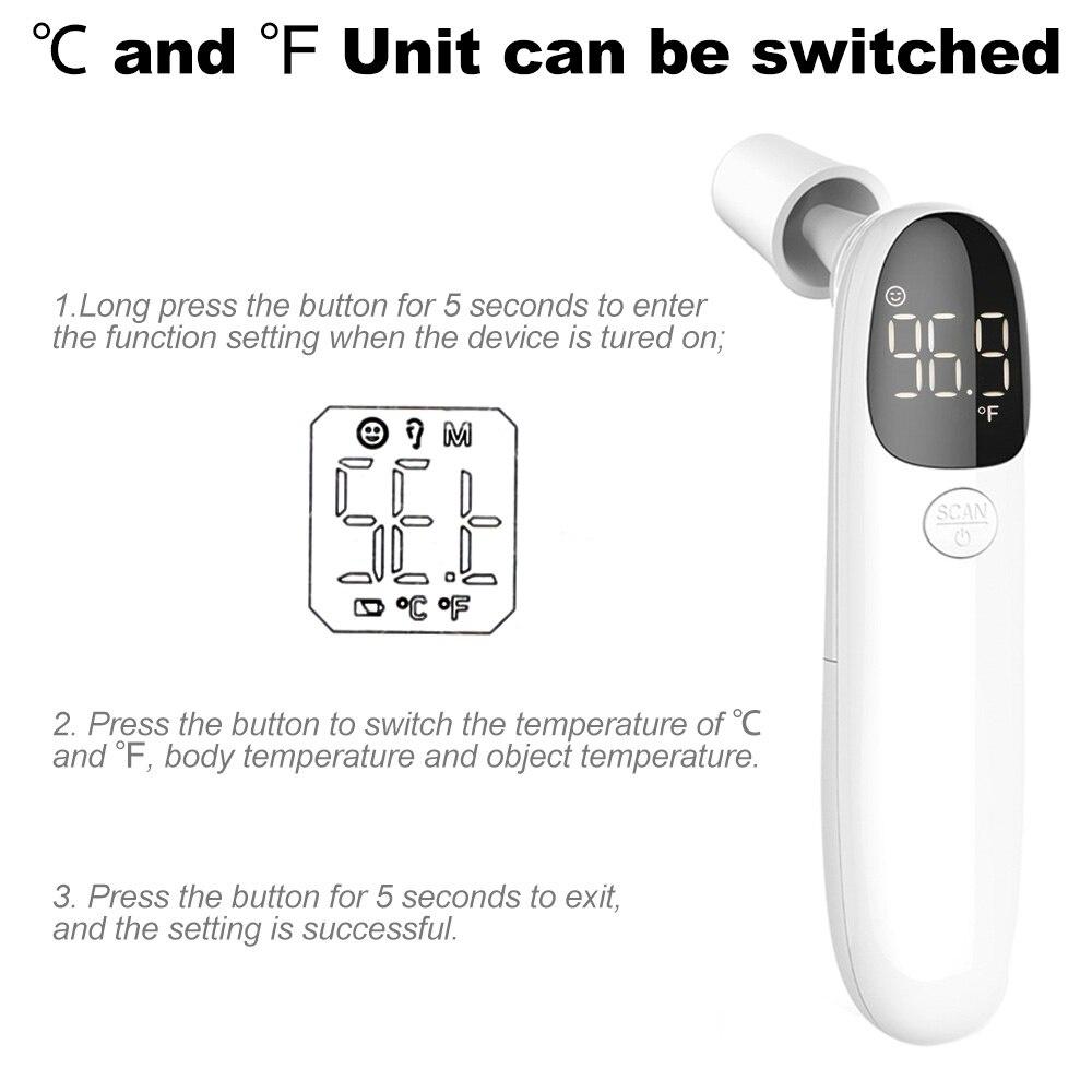 Dual-mode Infrared Thermometer Non-contact Forehead and Ear Thermometer for Kids Children and Adults