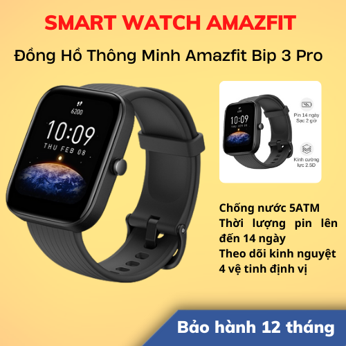 Đồng Hồ Thông Minh Amazfit Bip 3 Pro | Giao Diện Tiếng Việt | Phiên Bản Quốc Tế  | Hàng Chính Hãng