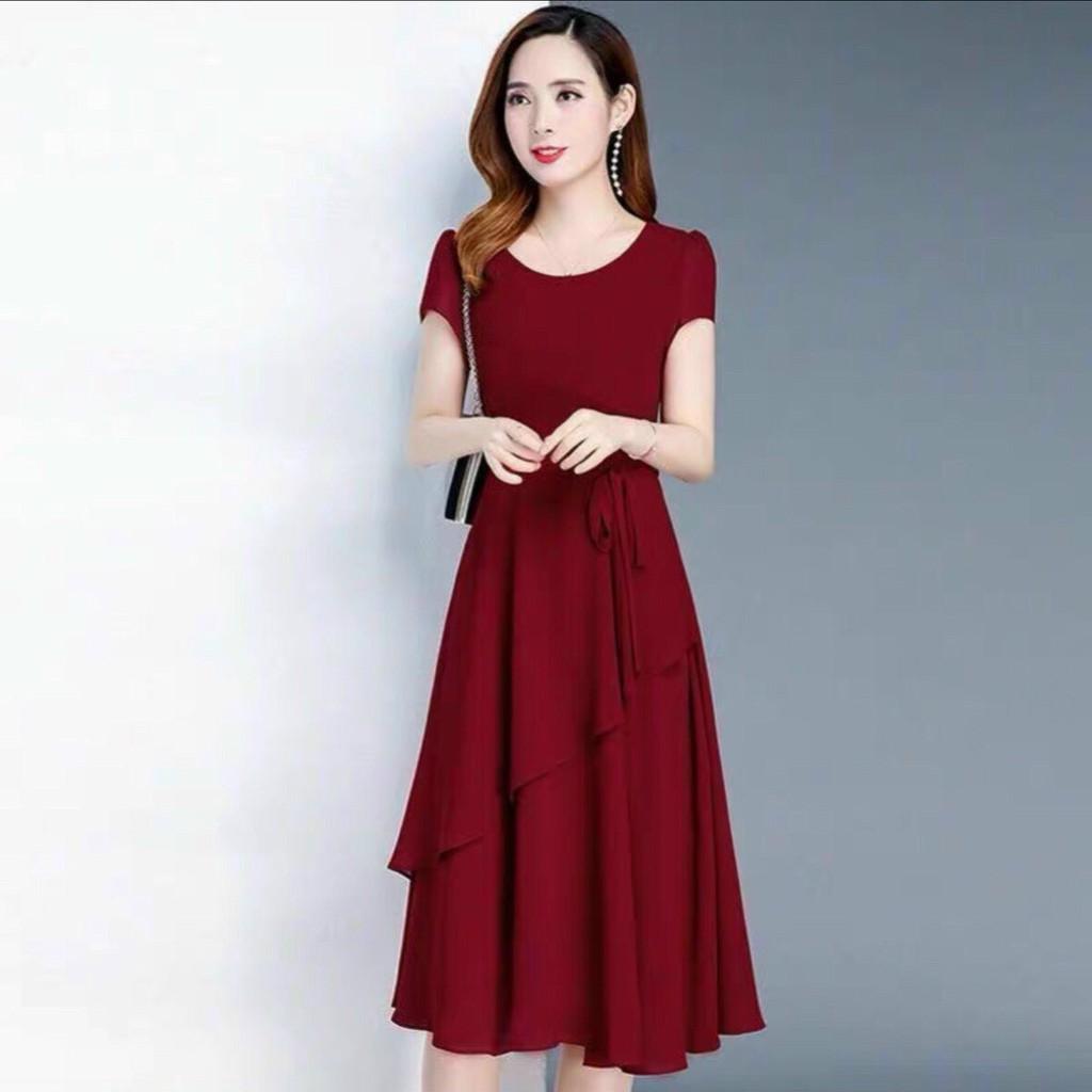 ĐẦM VOAN CHIFFON CÓ LỚP LÓT,THIẾT KẾ HỌA TIẾT TRƠN NHƯNG KHÔNG KÉM PHẦN SANG TRỌNG THỜI TRANG KME.STORE