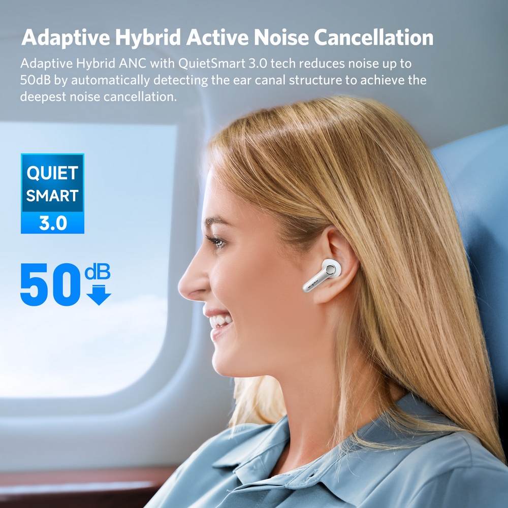 Tai nghe True Wireless EARFUN Air Pro 4 Màu ĐEN | QCC3091 | Adaptive ANC | Game mode &lt;50ms | Auracast-Hàng Nhập Khẩu