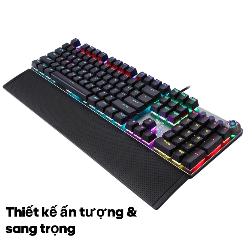 Bàn Phím Cơ Chơi Game XSmart FZ508 Pro Full Size Led RGB Nhiều Chế Độ Cực Đẹp Kèm Kê Tay, Dùng Cho Máy Tính PC -  Hàng Chính Hãng