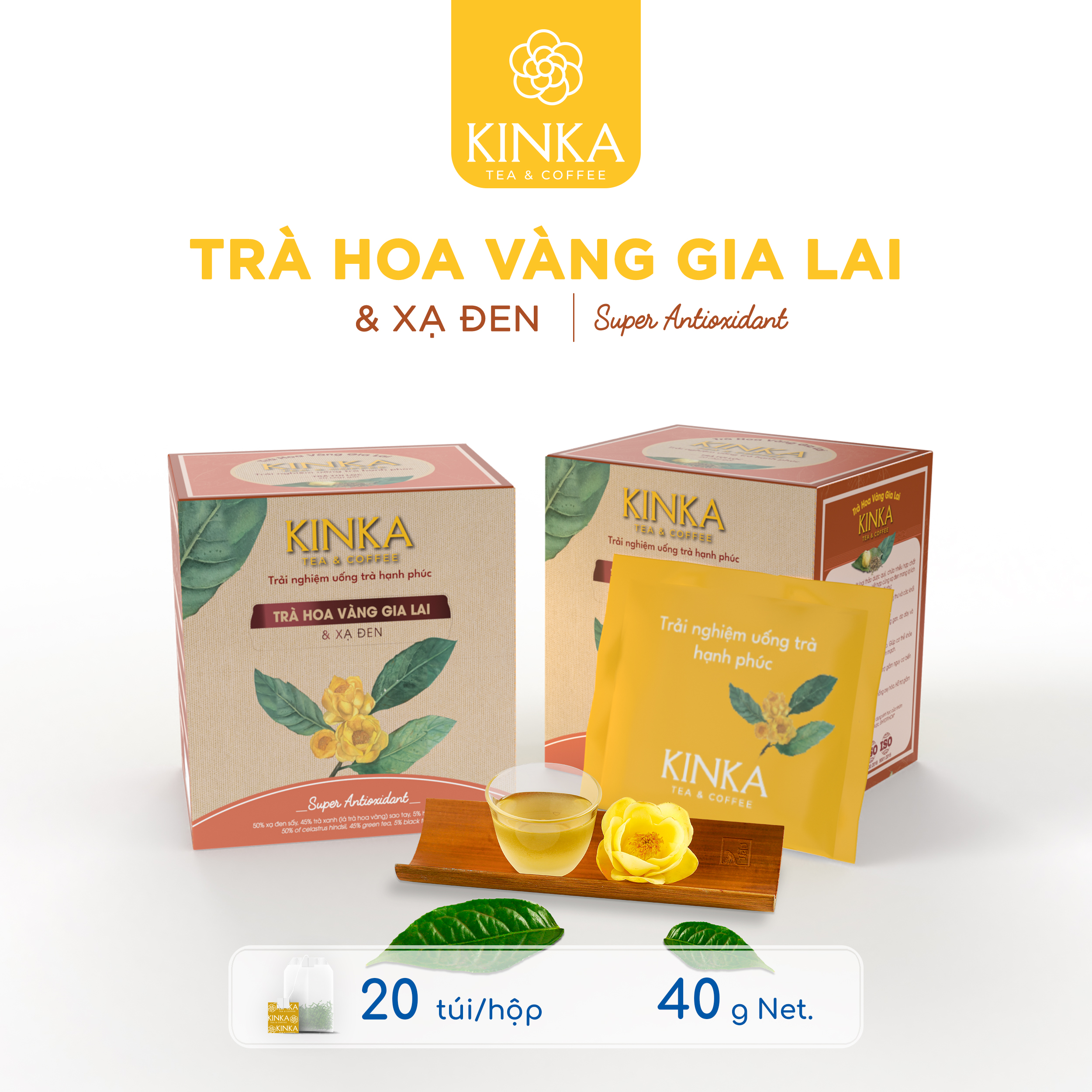 SUPER ANTIOXIDANT - Trà Hoa Vàng Gia Lai & Xạ Đen