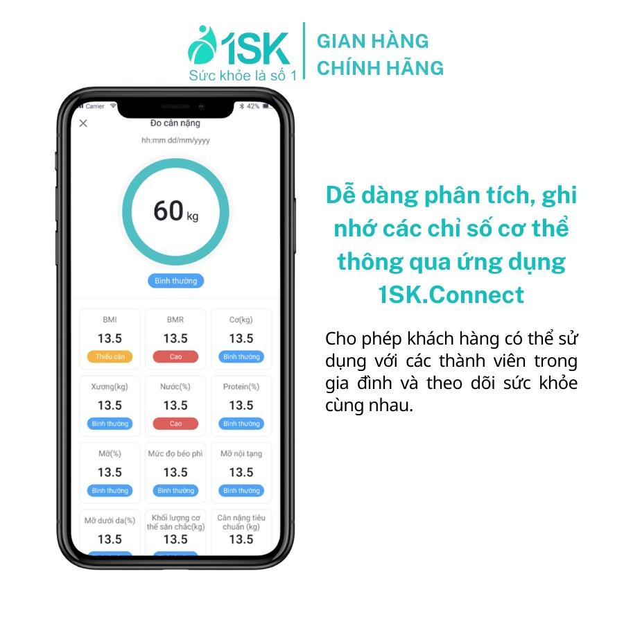 Cân điện tử sức khỏe thông minh 1SK CF516 cân đo nhịp tim thông minh đo 14 chỉ số cơ thể kết nối bluetooth