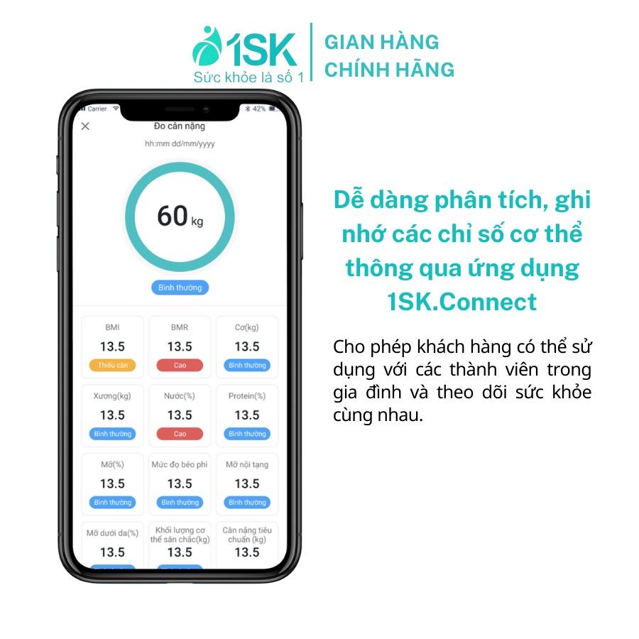 Cân điện tử sức khỏe thông minh 1SK CF516 cân đo nhịp tim thông minh đo 14 chỉ số cơ thể kết nối bluetooth
