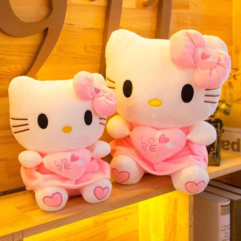 Gấu bông mèo Hello Kitty váy hồng kích thước 30-40-55cm