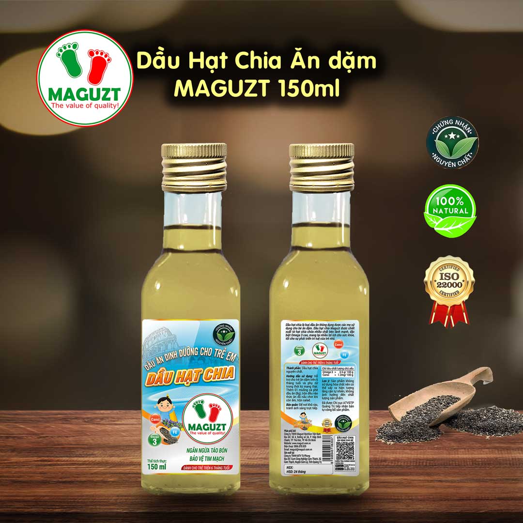 Dầu Hạt Chia cho bé ăn dặm Maguzt Nguyên Chất