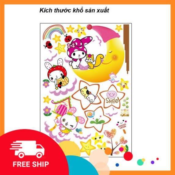 ️️ Decal dán tường Thỏ trăng