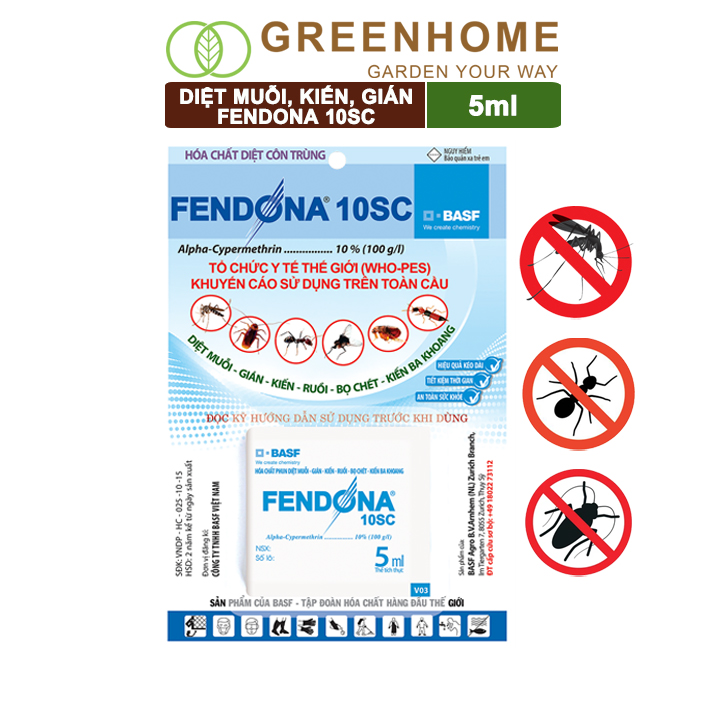 Thuốc diệt muỗi Fendona 10sc, gói 5ml, hiệu quả, không mùi, diệt gián, ruồi,kiến ba khoang, côn trùng