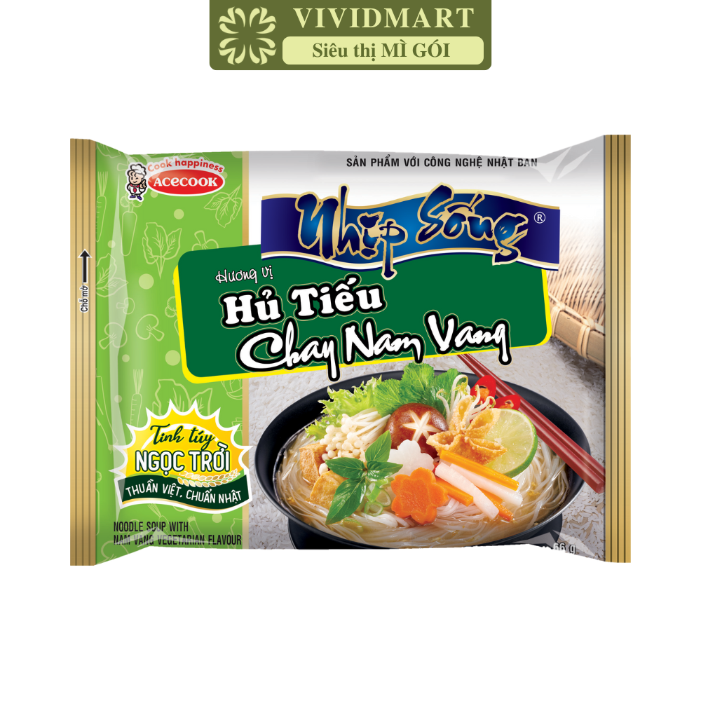 ACECOOK - Hủ tiếu Nhịp Sống Nam vang chay, Hủ tíu nam vang chay Nhịp Sống, Hủ tiếu Nhịp Sống Acecook (66g/gói)