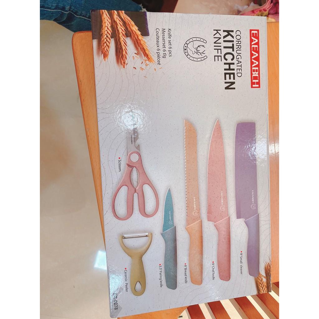 Bộ Dao Kháng Khuẩn Lúa Mạch 6 Món KITCHEN KNIFE