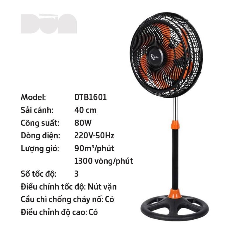 Quạt đứng Asia TURBO 6 cánh 80w - bán công nghiệp - Màu đen - Hàng chính hãng
