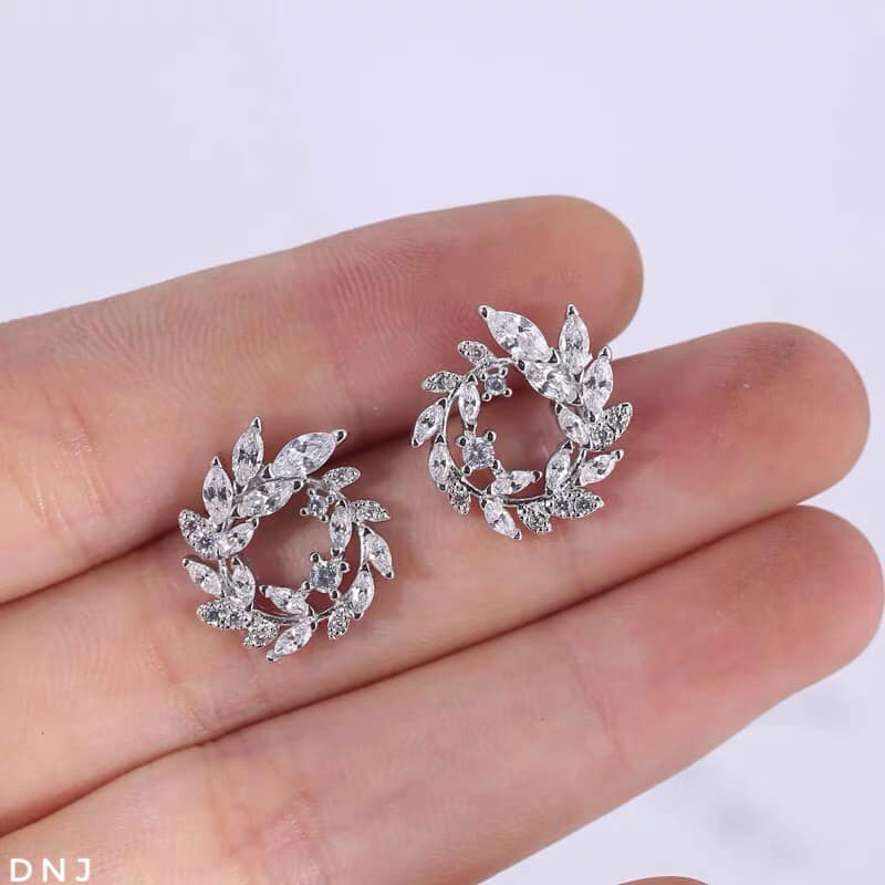 Bông tai bạc khuyên nụ thời trang chất liệu bạc s925 MS060