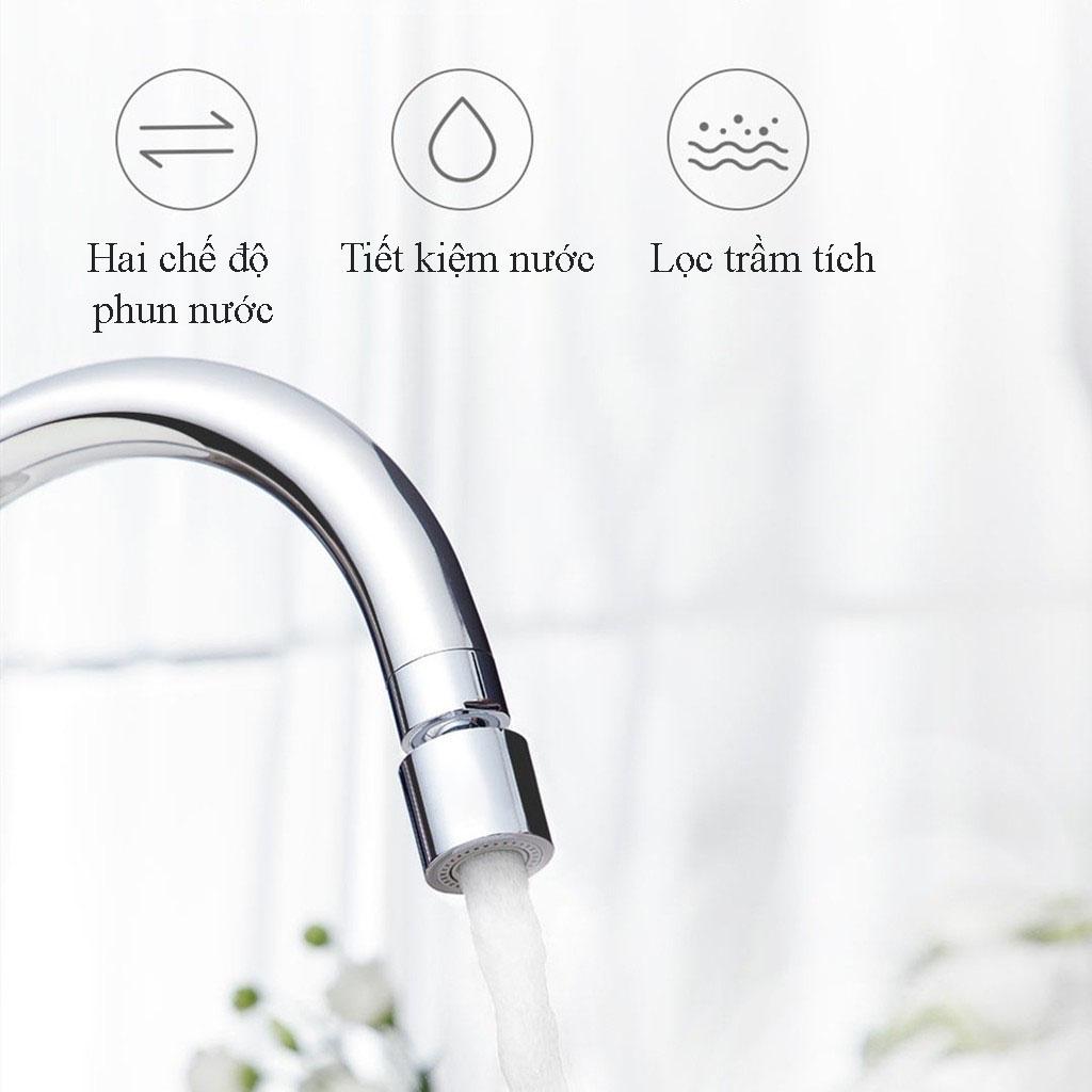 Đầu vòi rửa bát tăng áp, xoay 360 độ Waternymph tạo bọt, chống bắn, 2 chế độ phun tiện ích (tặng bộ ren)