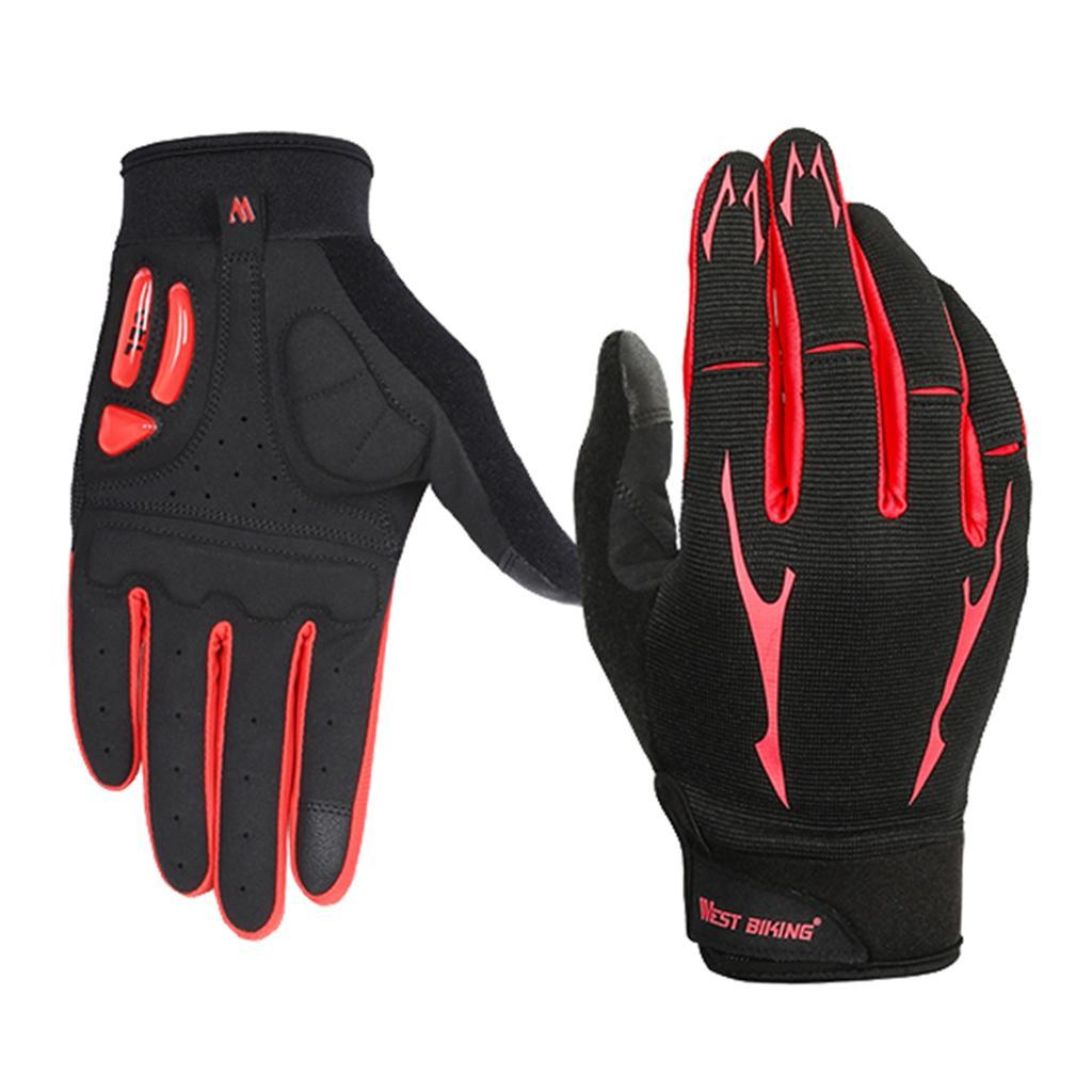 Cycling Gloves, Mountain Bike Gloves Full Finger Gel Pad Anti-Slip Breathable Bicycle Mittens Sports Accessories for Men/Women - Select Colors & Sizes