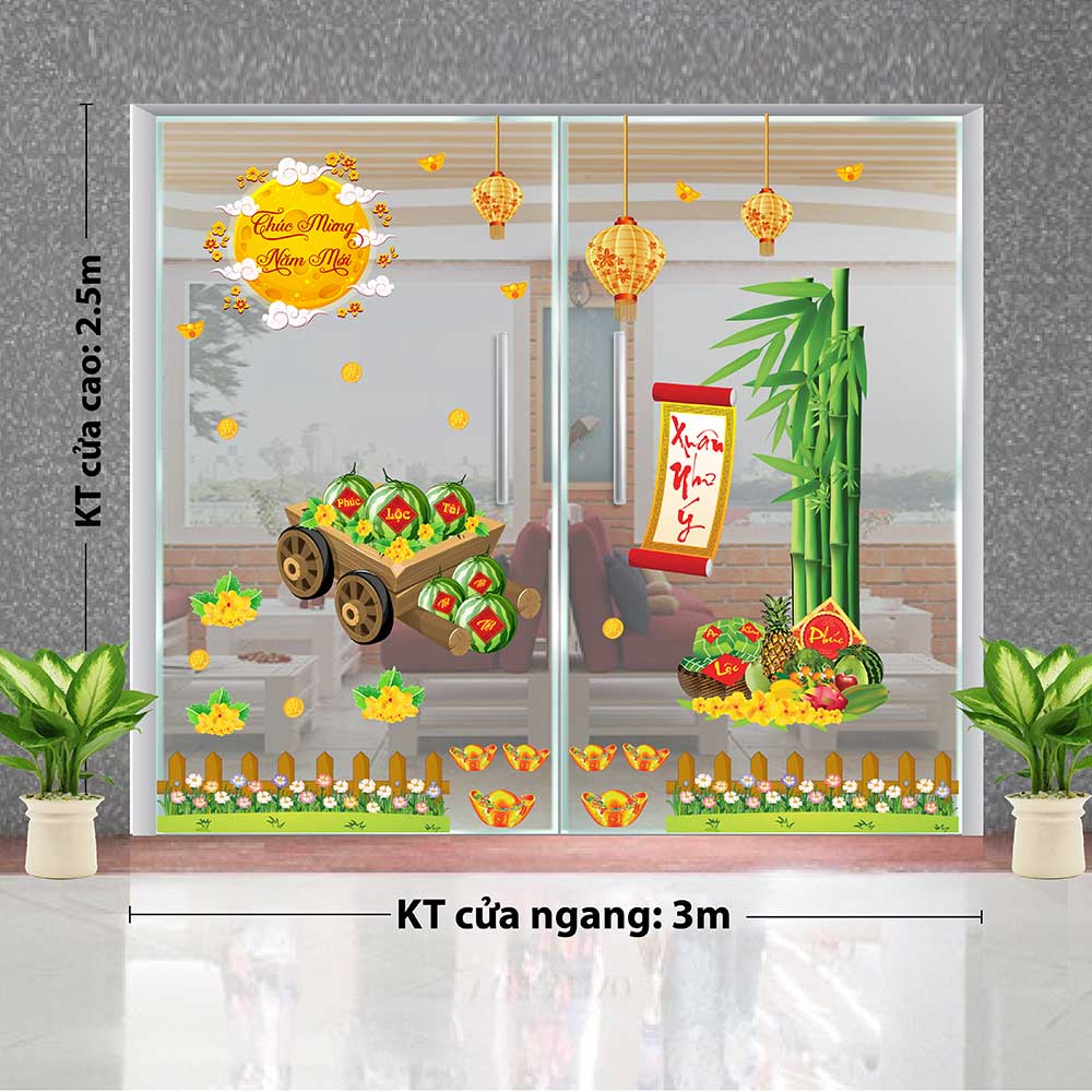 Decal trang trí tết combo số 10