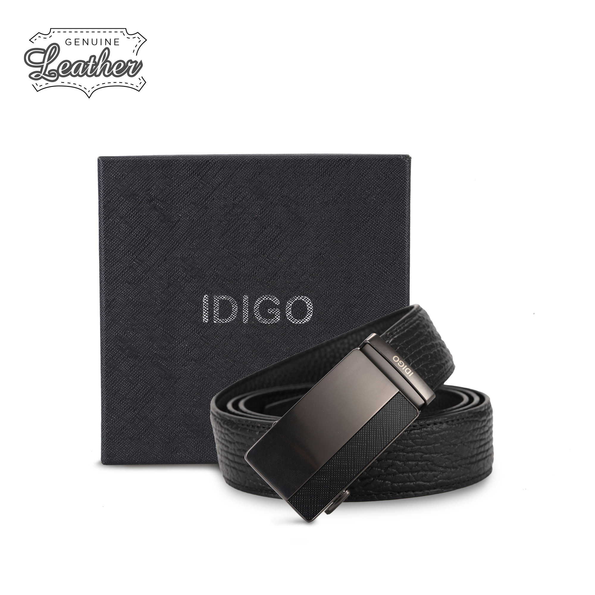 Thắt Lưng Nam Da Thật IDIGO MD1 - 6004 Màu Đen