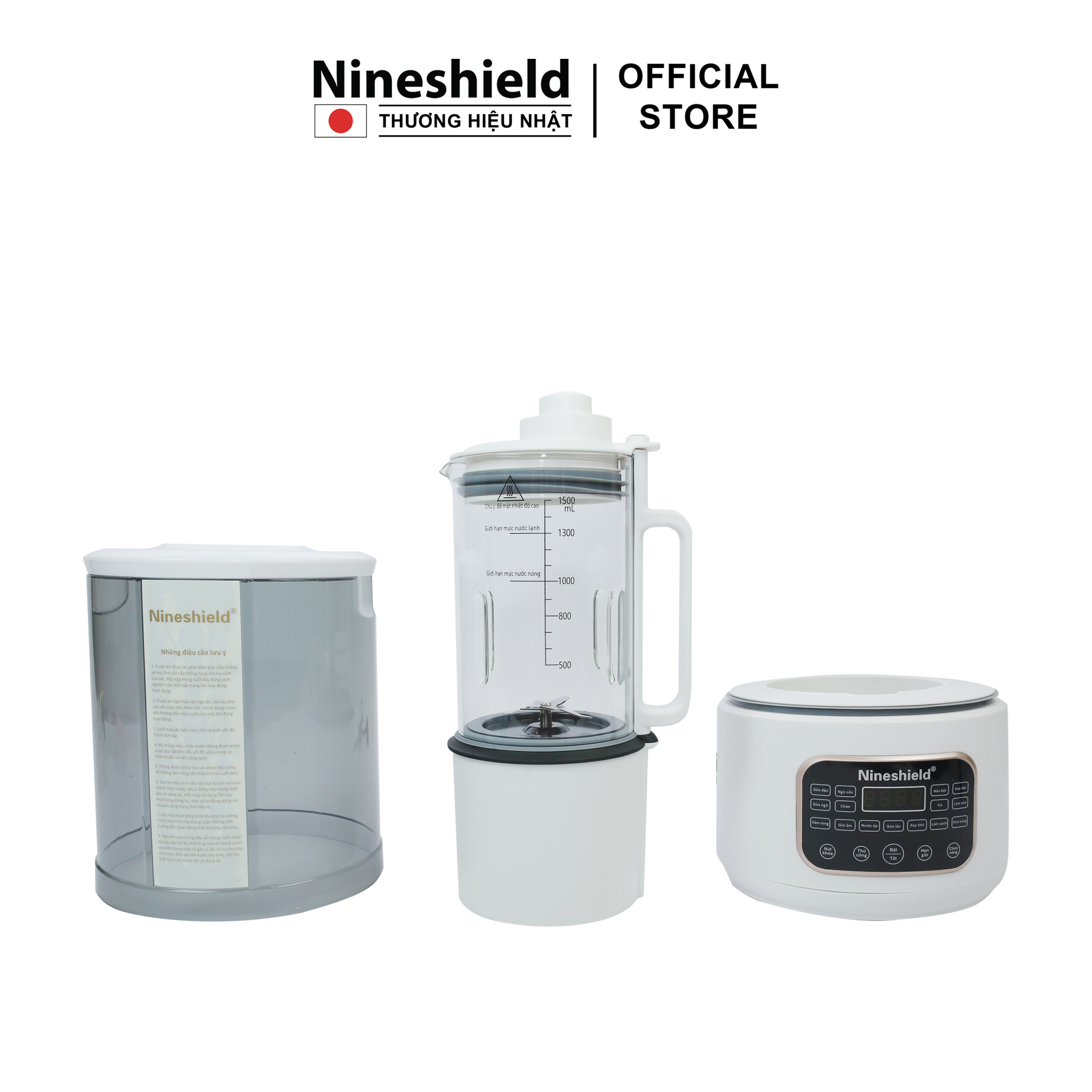 Máy làm sữa hạt chống ồn thông minh Nineshield KB506 - Hàng chính hãng