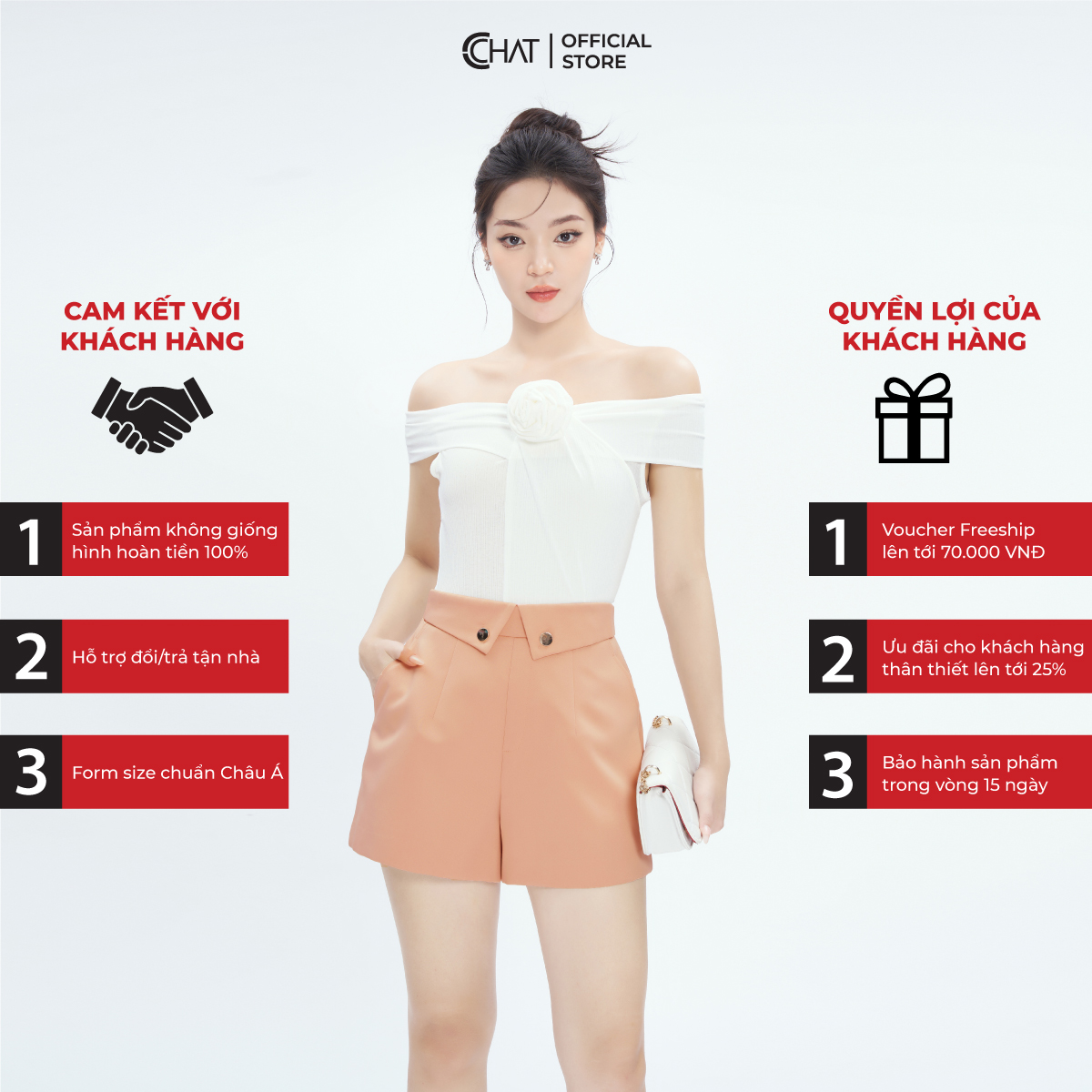 Quần Đùi Nữ Cạp Lật Dáng A Chất Tafta Cao Cấp Mềm Mịn 53ONB2010AT