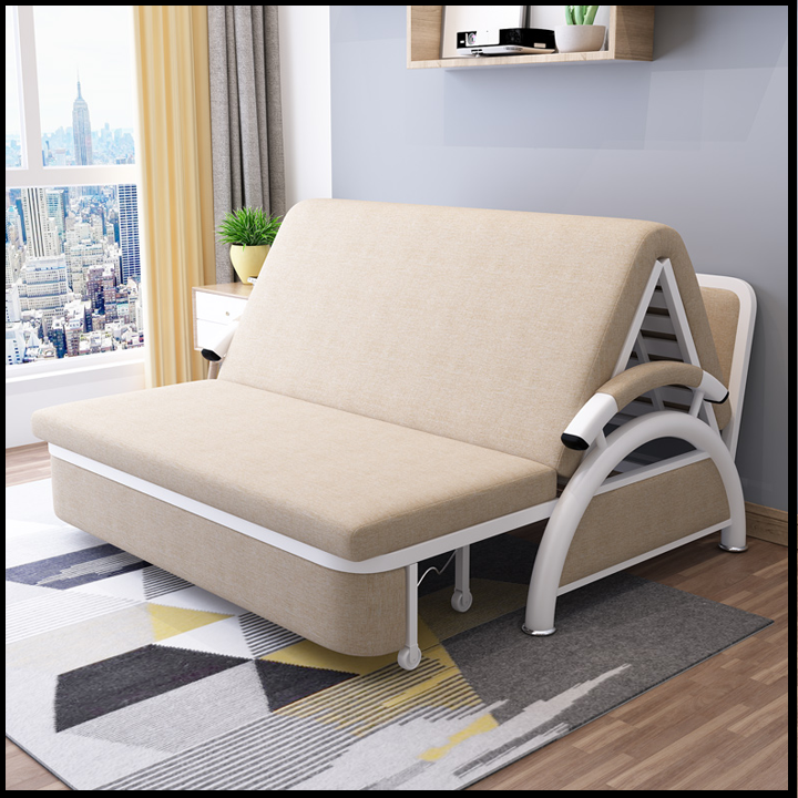 [Video] Giường sofa gấp gọn thành ghế sofa. KT 1m28 x 1m90. Ghế Sofa giường đa năng khung thép 8 điểm chịu lực sơn nhiệt. Tặng kèm 2 gối