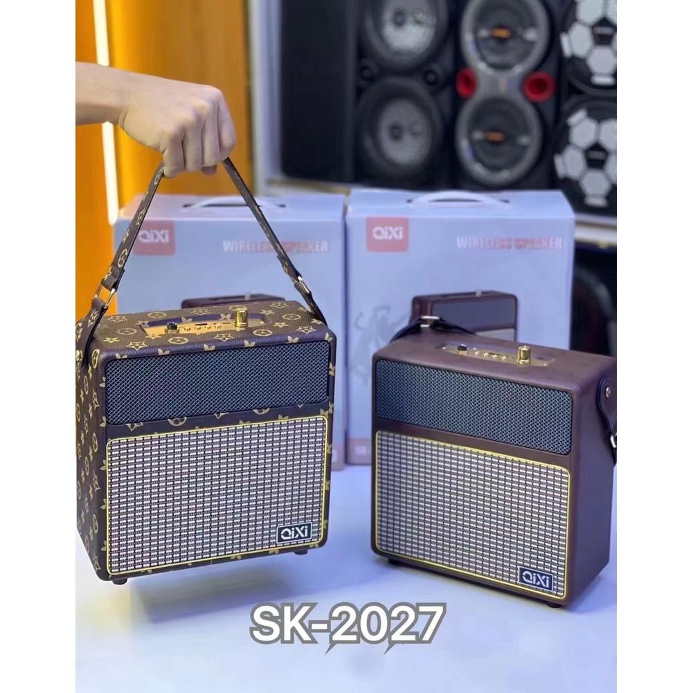 Loa Bluetooth Qixi mẫu mới SK-2027 Âm Thanh Siêu Đỉnh Tích Hợp Cổng Micro 6.5 Karaoke Micro Không Dây BH 12 tháng