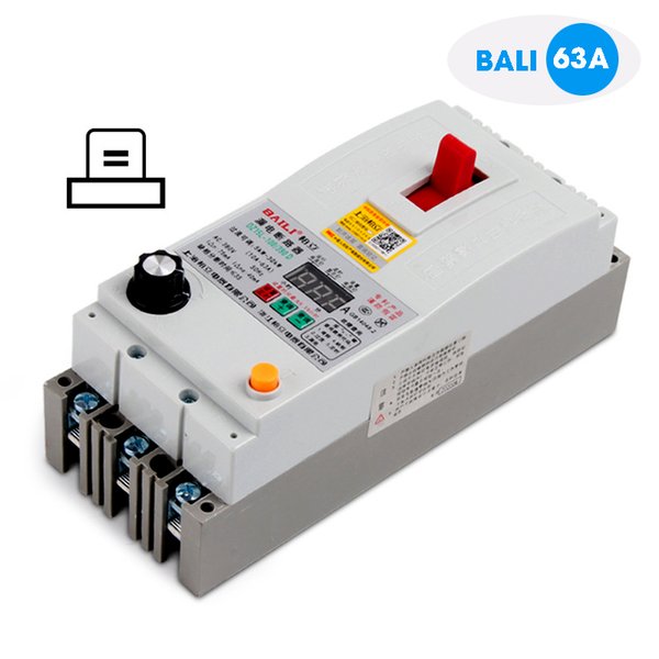 CB, Aptomat Bali 63A chống mất pha, lệch pha, chống dòng rò, quá tải, có nút điều chỉnh Ampe chuyên dùng cho động cơ 3 pha.