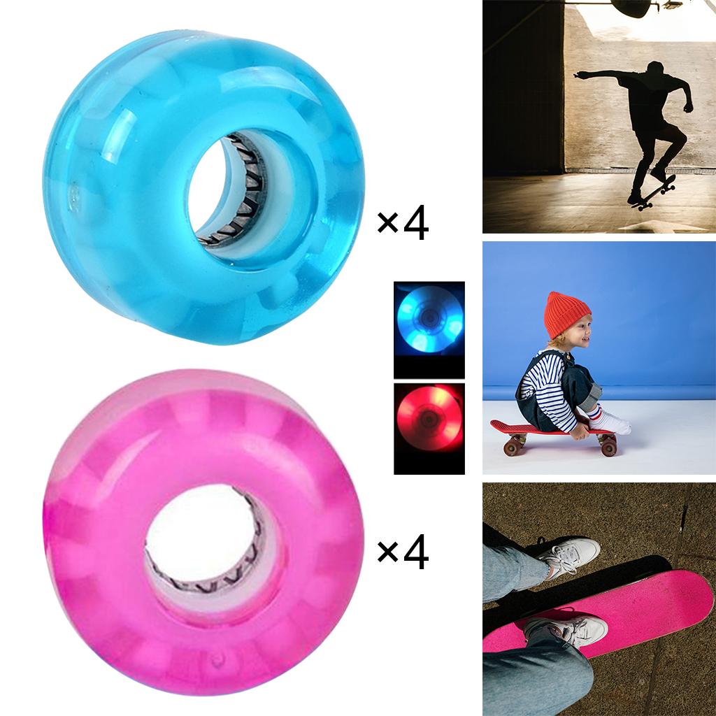 Luminous Skateboard Wheels,4PCs/Set Light up Skateboard Wheels Quad Roller Skate/Skateboard Wheels for Double Row Skating and Longboard