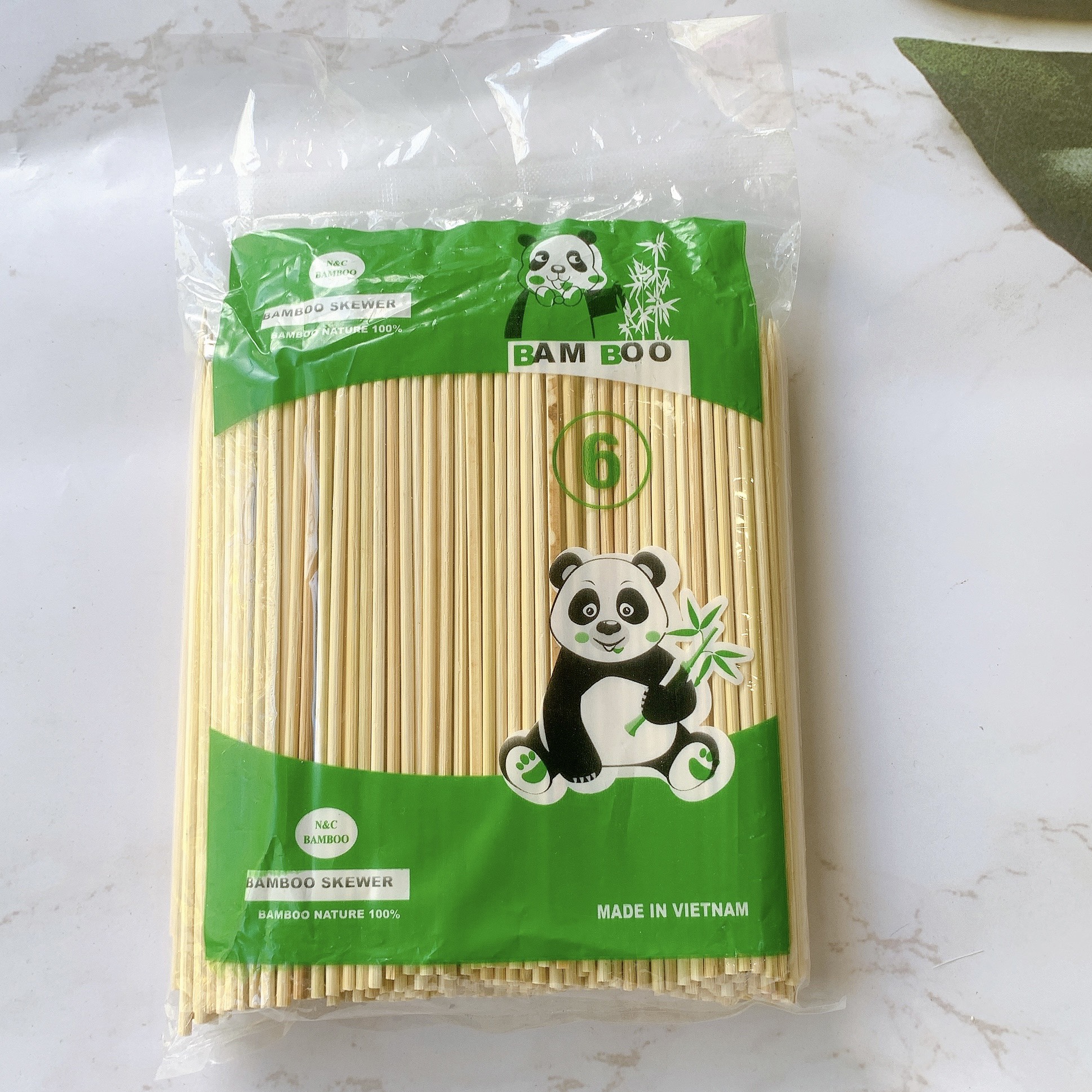 Xiên que tre gấu trúc nhiều size dùng xiên thịt nướng, cá viên tiện lợi 400gr- Bếp xanh thiên bình