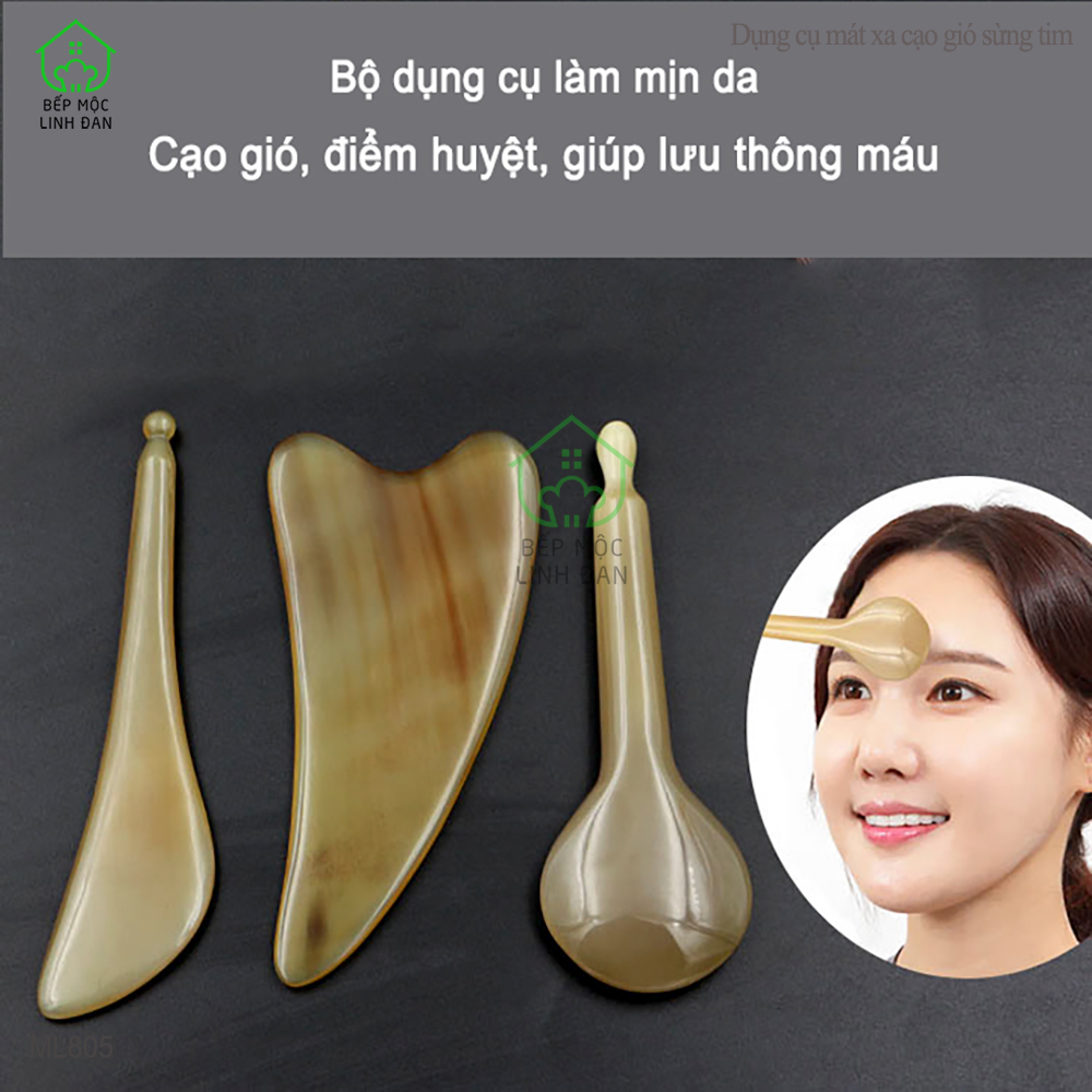 Dụng Cụ Mát Xa Cạo Gió Sừng - Làm Mịn Da Mặt Chống Lão Hóa [ML805