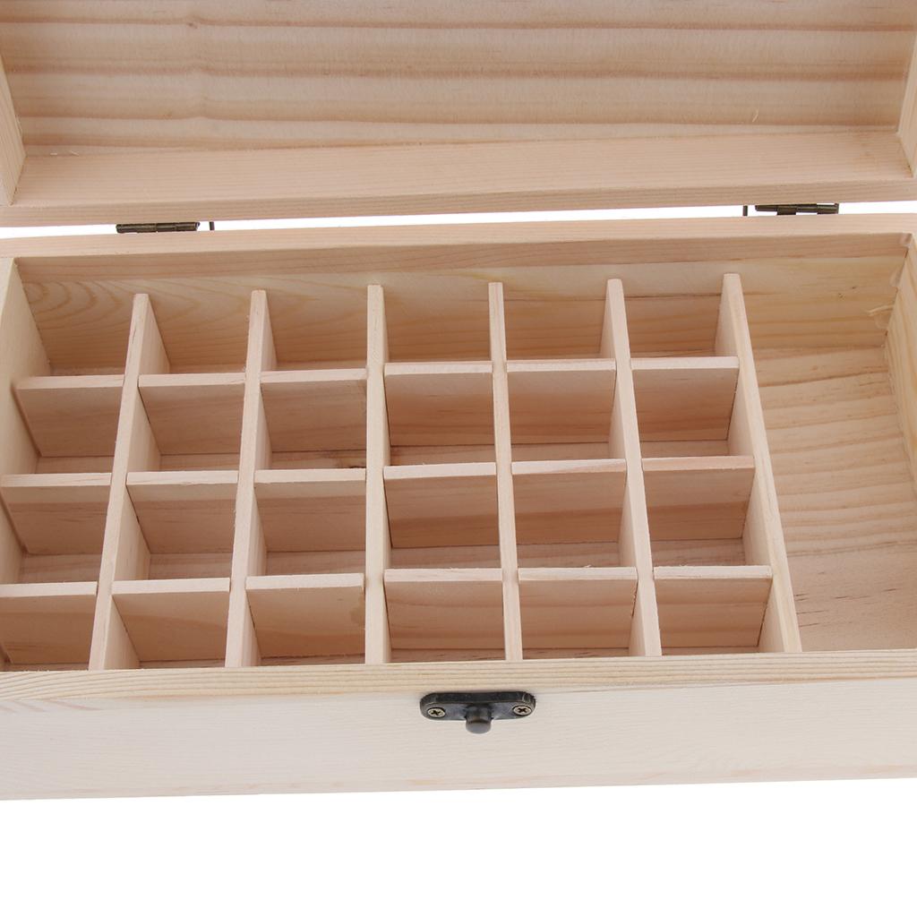 25 Slots Essential Oil Wooden Box Storage Case Organizer Protector Container