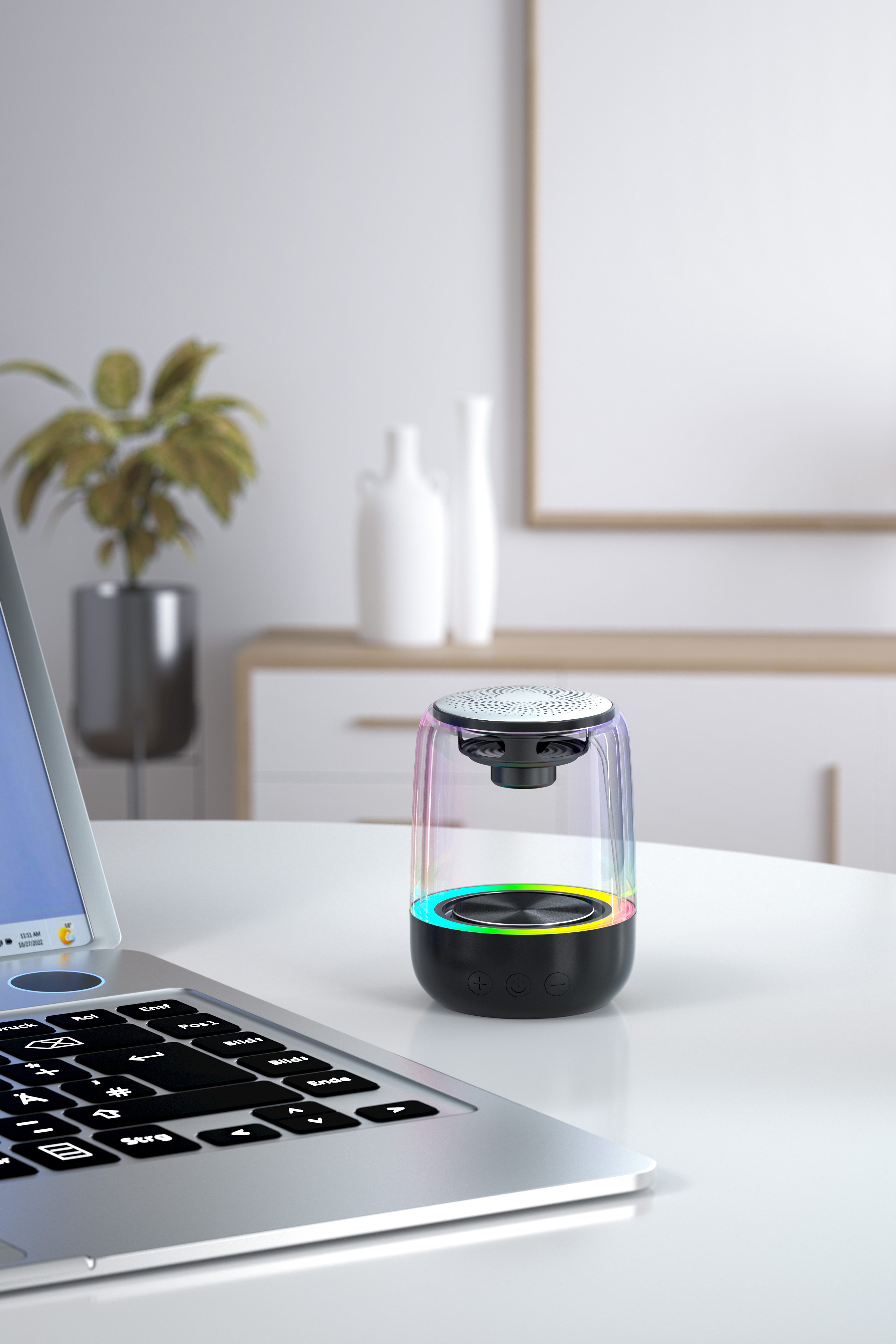 Loa Bluetooth YAYUSI C7 mặt giả kính, có khe cắm thẻ nhớ, chất lượng âm thanh to, Hàng chính hãng ủy quyền Kim Ánh