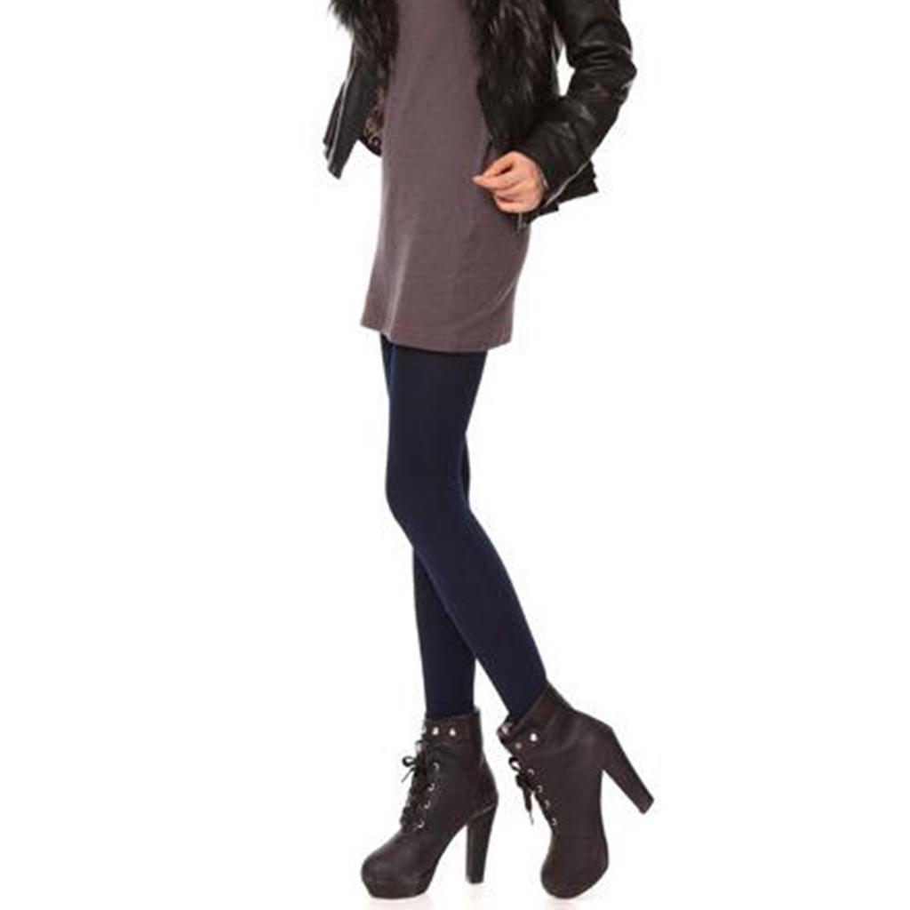 2pcs Women Winter Thermal Thick Fleece Lined Leggings Warm Elastic Trouser Pants