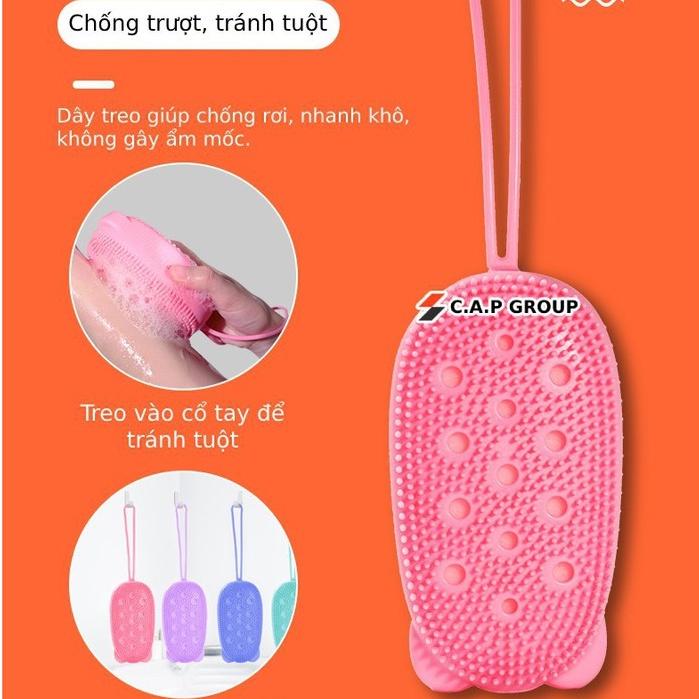 Bông mút tắm tạo bọt silicon gai massage 2 mặt