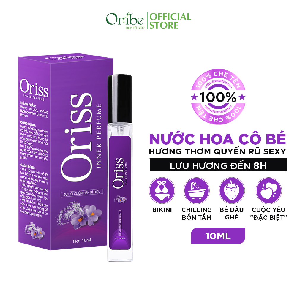 Combo Dung Dịch Vệ Sinh Nữ Oriss Tía Tô 200ml &amp; Nước Hoa Vùng Kín Nữ Chiết Xuất Từ Lá Tía Tô Oriss 10ml