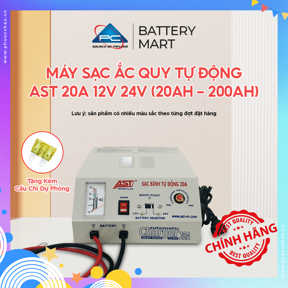 SẠC ẮC QUY TỰ ĐỘNG AST 20A 12V-24V