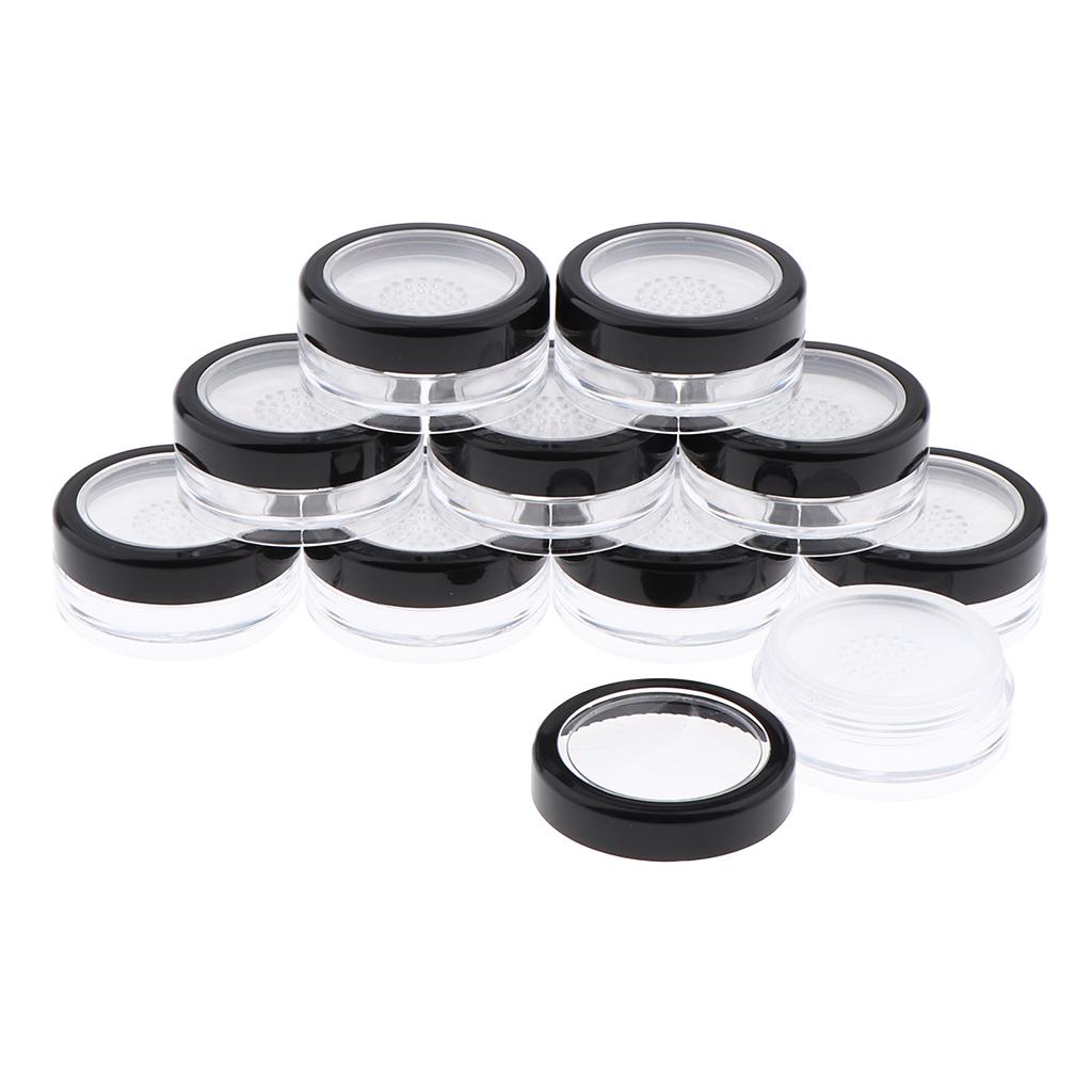 10 Pieces Empty Powder Case PP Plastic Box Cosmetic Makeup Loose Powder Jar