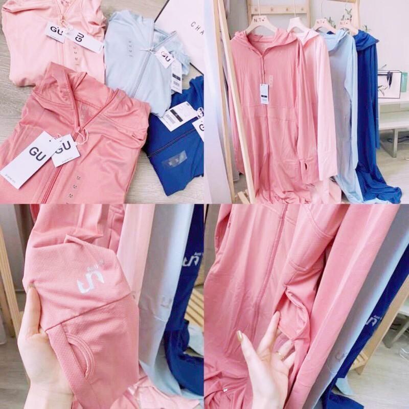 Áo Chống Nắng GU Dáng Dài Chất Vải Kim Cương Chống Tia UV Co Dãn 4 Chiều Siêu Thoáng Mát ANA102