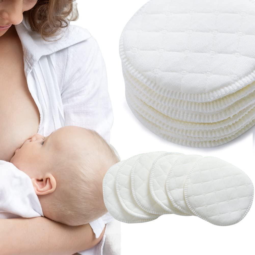 20 gói Miếng lót cho con bú có thể giặt được, Miếng lót cho con bú có thể tái sử dụng, Chống rò rỉ, Dành cho áo ngực mềm, Màu trắng