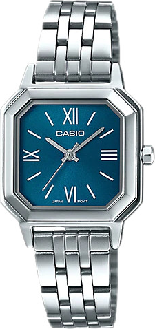 Đồng Hồ Casio Nữ LTP-E169D-2BDF Dây Kim Loại - Mặt Vuông Nền Mặt Xanh - Chống Nước