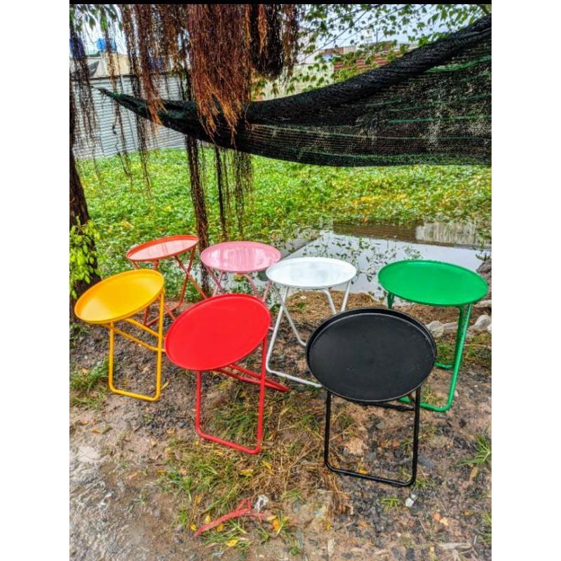 Bàn tròn mâm dính xếp gọn cao 52 cm