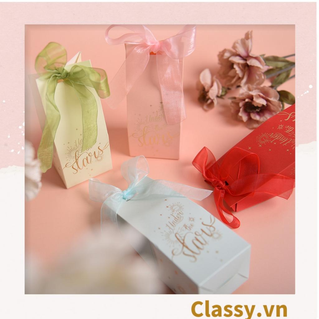 Túi quà tặng Classy, hộp quà tặng thắt nơ đựng son, mỹ phẩm, phụ kiện Q779